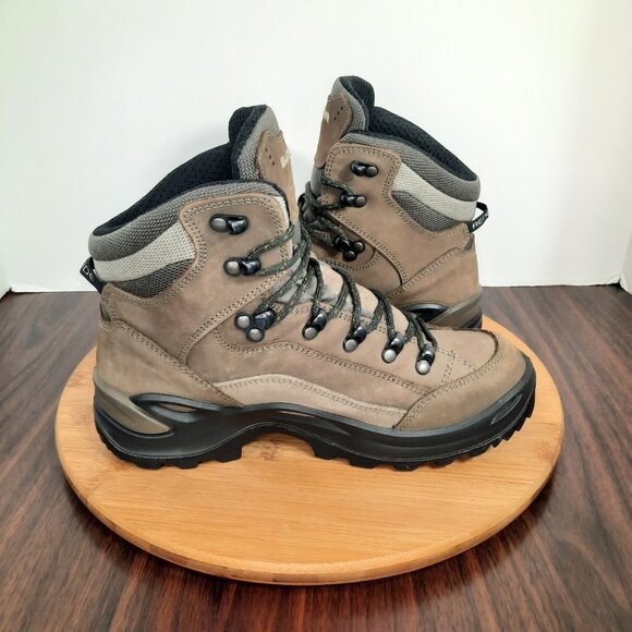 Lowa Renegade GTX Mid Womens 7 Wide Boots Stone Brown Leather Hiking Goretex - Picture 5 of 10